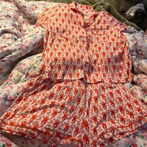 Roller Rabbit Red and White Pajama Set